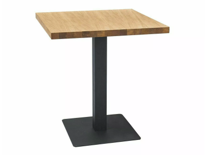 Stůl PURO 60x60 s deskou v dekoru dub a kovovou nohou