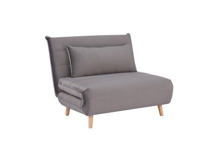 Moderní šedé rozkládací křeslo SPIKE VELVET s úložným prostorem