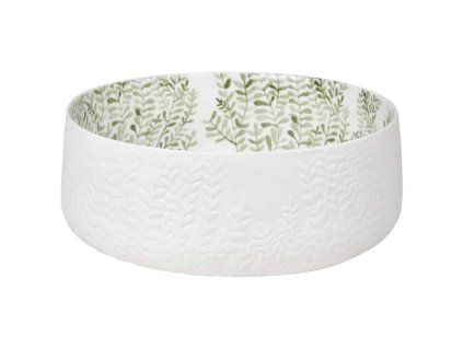 Bílá porcelánová mísa ÚPONKY s jemným rostlinným motivem