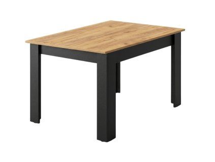 Černý jídelní stůl s deskou v dekoru dub zlatý craft MADO 120x80