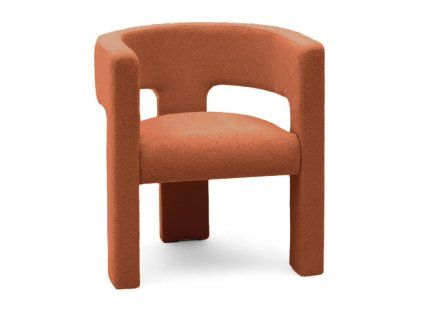 Moderní oranžové designové křeslo ALPAH B s oblými liniemi