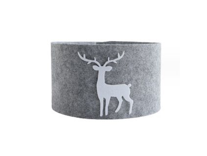 Stylový šedý obal na vánoční stromek DEERBOX se sobem pro elegantní dekoraci