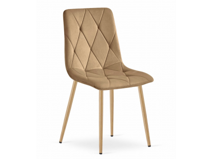 Hnědá sametová jídelní židle LIBRA s moderním designem