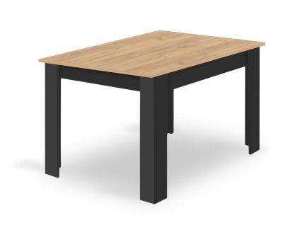Jídelní stůl MADO 120x80 cm s černými nohami a deskou v dekoru dub artisan – moderní stůl do industriálních a moderních interiérů.