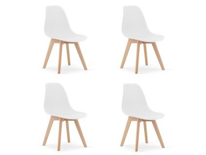 Moderní jídelní židle KITO bílá – sada 4 ks pro stylovou jídelnu