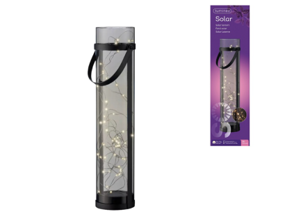 Moderní solární lampa LANTERN GREY šedá s elegantním designem