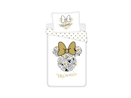 Dětské povlečení MINNIE GOLD bílé s elegantním designem