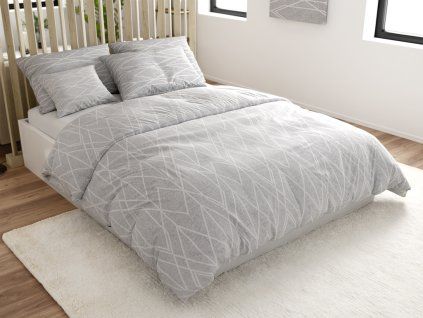 Šedé povlečení GRAY STRIPES z Renforcé bavlny s moderním vzorem