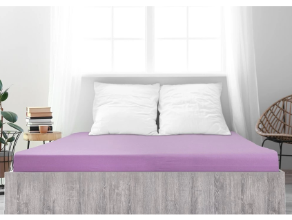 Fialové jersey prostěradlo z mako bavlny LUXORA 180 x 200 cm pro pohodlný spánek
