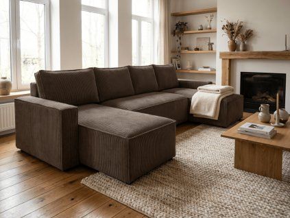 76961 2 smart cosaro sedacka do u 295x140 cm tmave hneda elegantni a prostorne reseni do obyvaku