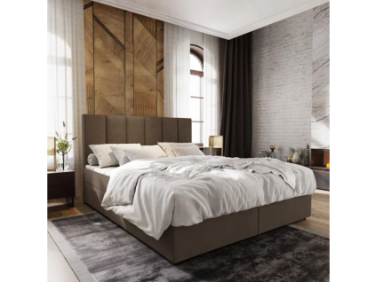 Luxusní čalouněná postel boxspring MERALIS 160x200 cm hnědá