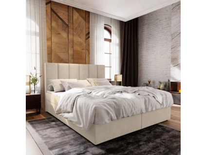 Luxusní čalouněná postel boxspring MERALIS 180x200 cm béžová
