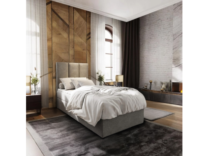 Čalouněná postel boxspring MERALIS 100x200 cm šedá – moderní elegance