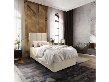 Čalouněná postel boxspring MERALIS 100x200 cm béžová – moderní elegance