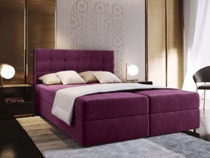Boxspring postel GLORIEN 160x200 cm s vysokým čelem – prémiový komfort