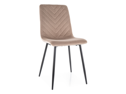 Elegantní jídelní židle DAREN VELVET béžová s čalouněním