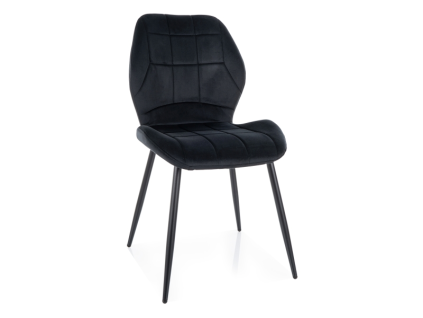 Elegantní jídelní židle JAKE VELVET černá s prošívaným sametem