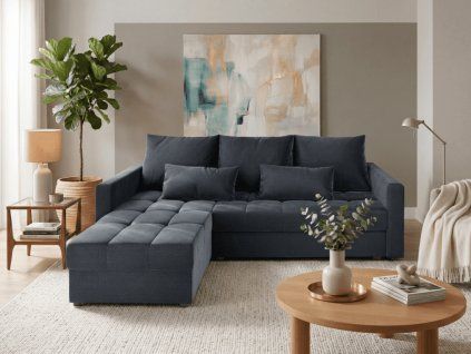 78800 3 tmave seda rozkladaci rohova pohovka zenova 220x140 cm oboustranna