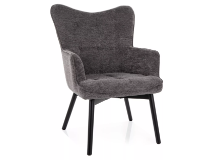 Elegantní tmavě šedé křeslo CARMEN RAVEN – stylový doplněk do interiéru
