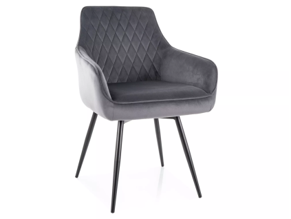 Elegantní jídelní židle MARLO VELVET šedá – luxusní sametový design