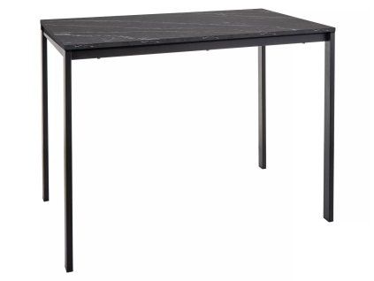Moderní jídelní stůl RAMOD 100 x 60 cm s černým mramorovým dekorem a kovovou konstrukcí