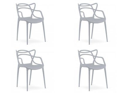 83114 29 moderni sada 4ks plastovych zidli kato svetle sedych pro kazdy interier