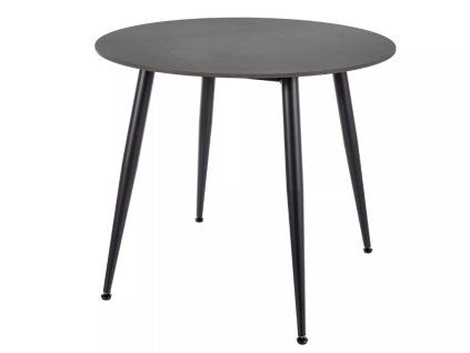 Designový kulatý jídelní stůl RION 90 cm s deskou z černého mramoru