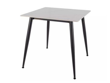 Stylový čtvercový jídelní stůl RION 80x80 cm v dekoru bílého mramoru