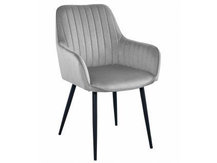 Elegantní jídelní židle SOLDEN světle šedá ze sametu