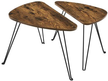 Designové konferenční stolky TAYLOR 2 ks rustikálně hnědé