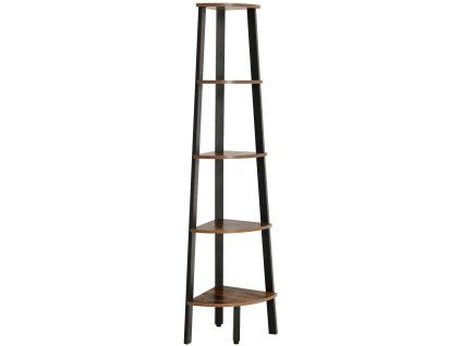 Rohová regál TAYLOR 5 polic 159 cm rustikální dekor