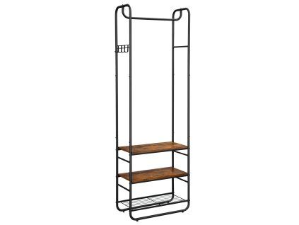 Předsíňová stěna TAYLOR 181x58 cm rustikálně hnědá s policemi a věšákem