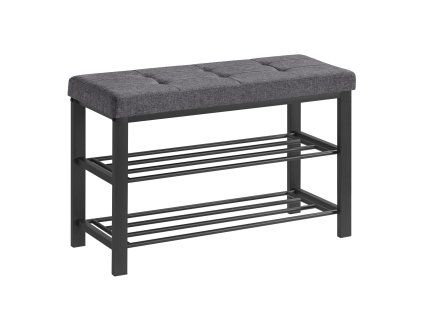 Botník s lavicí MOBRIX 81x49 cm černý se šedým sedákem