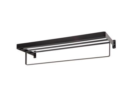Nástěnný věšák na ručníky HANDY 60x22 cm černý do moderní koupelny