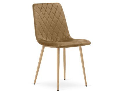 Elegantní hnědá sametová židle TURIN do moderní jídelny