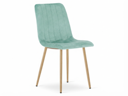 Moderní sametová židle LAVA AQUA MINT v mentolové barvě s elegantním designem
