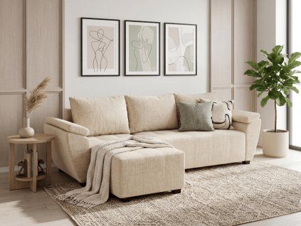 92145 3 rozkladaci oboustranna sedaci souprava do l livaro 305x140 cm kremova moderni design