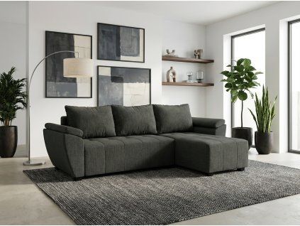 92193 rozkladaci oboustranna sedaci souprava do l livaro 251x140 cm tmave seda moderni styl