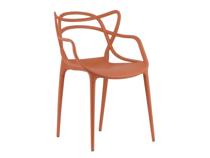 92295 4 terakotova plastova zidle kato s podruckami v modernim designu