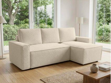 92523 10 rozkladaci oboustranna sedaci souprava do l smart boucle kremova nabizi variabilni roh funkci rozkladu a moderni design pro stylovy obyvaci pokoj