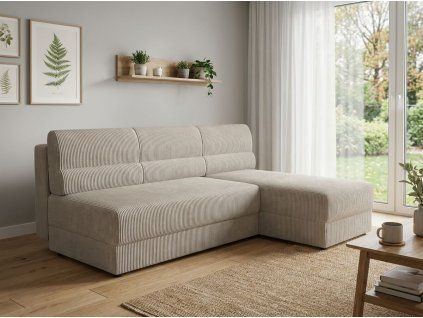 Rozkládací oboustranná sedací souprava do L TAVERO 201x140 cm tmavě růžová do moderního obýváku