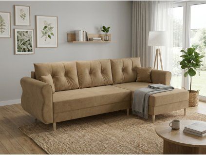 93015 1 rozkladaci oboustranna sedaci souprava do l silvano 230x140 cm bezova do moderniho obyvaku