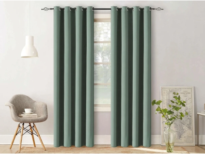 Modrozelený závěs OXFORD 140x250 cm elegantní závěsy do moderního interiéru