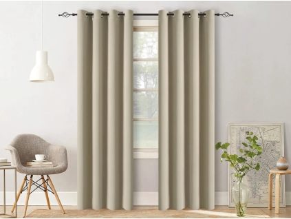 Závěs OXFORD 140x270 cm béžový elegantní závěs do moderního interiéru