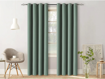 Závěs OXFORD 140x270 cm šedozelený elegantní závěs do moderního interiéru