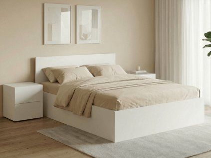 Prostorná postel SOFIA 120 x 200 cm bílá do moderní ložnice