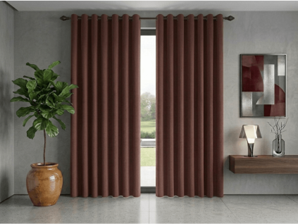 Zatemňovací závěs NEREO 140x250 cm hnědý pro moderní interiér
