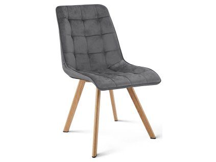 Stylová jídelní židle CIEZA VELVET v tmavě šedé barvě