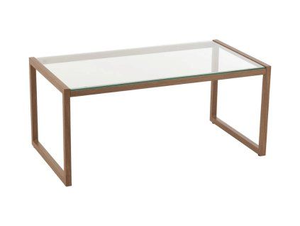 Konferenční stolek NATURELE se skleněnou deskou 90x50 cm, tmavě hnědý