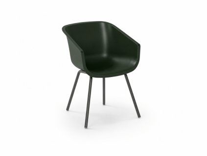 Moderní jídelní židle AMALIA RONDO, tmavě zelená s područkami pro interiér, terasu i zahradu v elegantním stylu